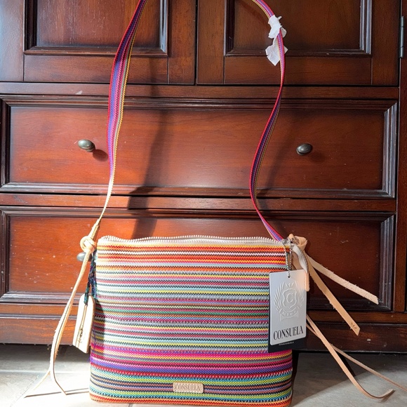 Consuela Alex Downtown Multicolor / Stripe Crossbody Purse NWT - Picture 1 of 7